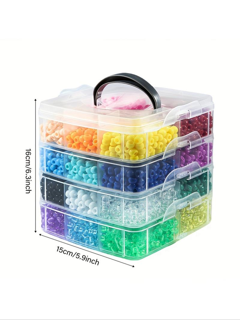 2700/3600pcs Pony Beads Jewelry Making Kit, Colorful Rainbow Hair Beads for Hair Braiding, 24-Color Friendship Bracelet Beads, Bead Assortment