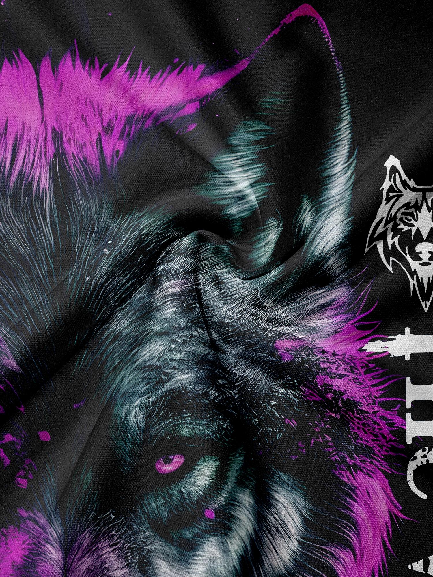 Men's Plus Size Hoodie and Sweatpants Set, 3D Wolf Pattern, Casual ...