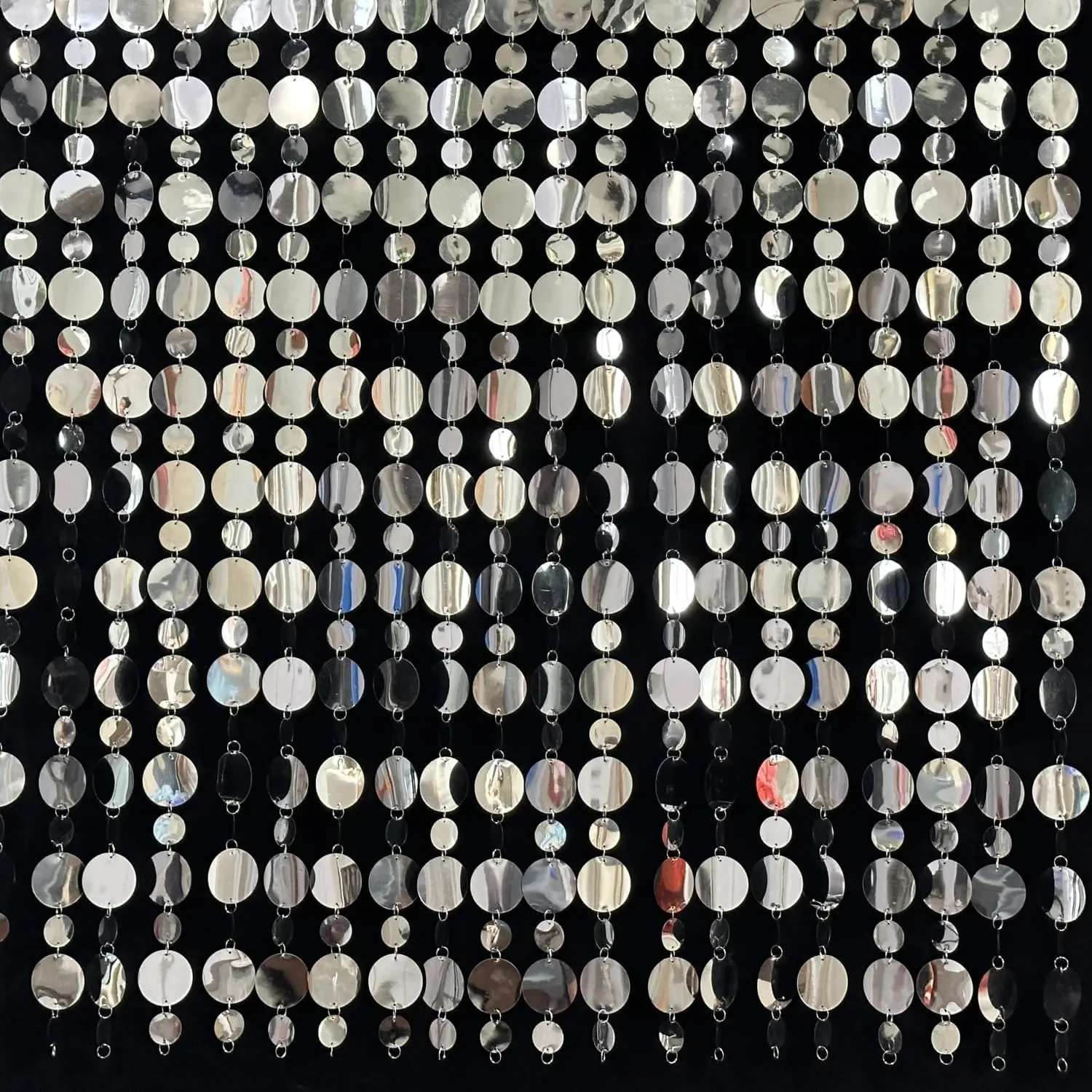 Shimmer Wall Backdrop, 20 Packs Sequin Curtain Circle Dots Garland for Wedding, Birthday, Bachelorette, 70s 80s 90s Theme Disco Party Decorations