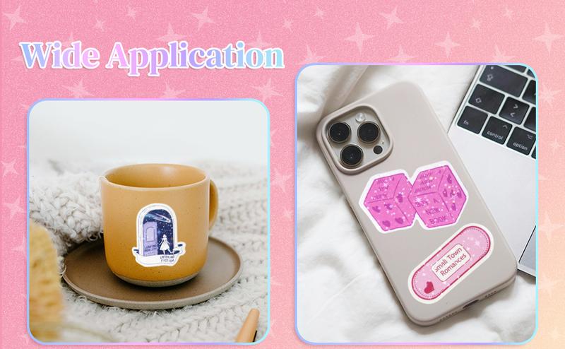 MIXVOVA 200PCS Book Stickers for Girl Romance Bookish Sticker Pack for Readers Adult Holographic Vinyl Decals for Laptop Ebook Readers Water Bottles Journal Scrapbook Waterproof Glitter Metallic Marker