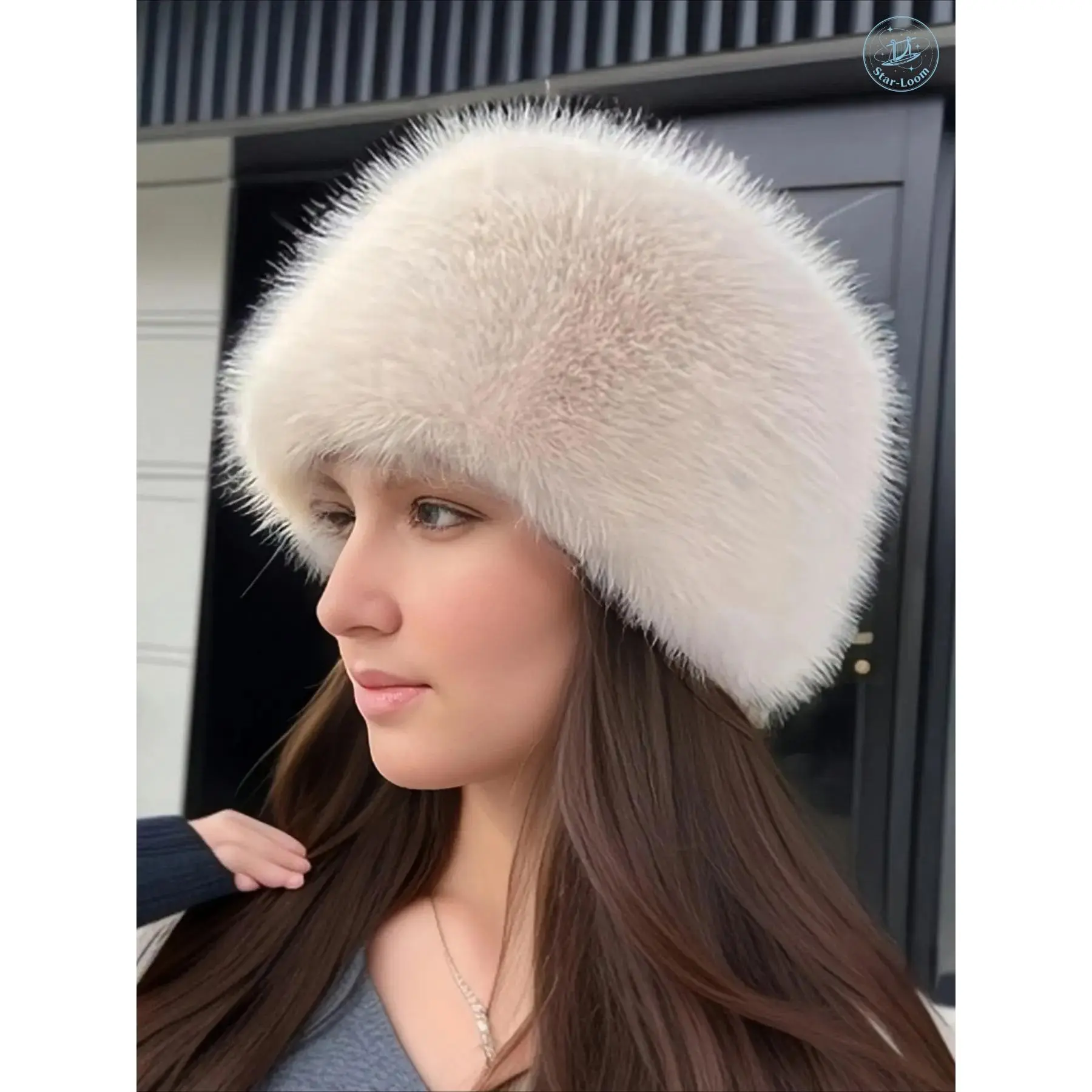Women's Faux Fur Bucket Hat with Ear Flaps, Face Flattering Plush Winter Hat, Warm Furry Hat for Cold Weather Daily Outfits