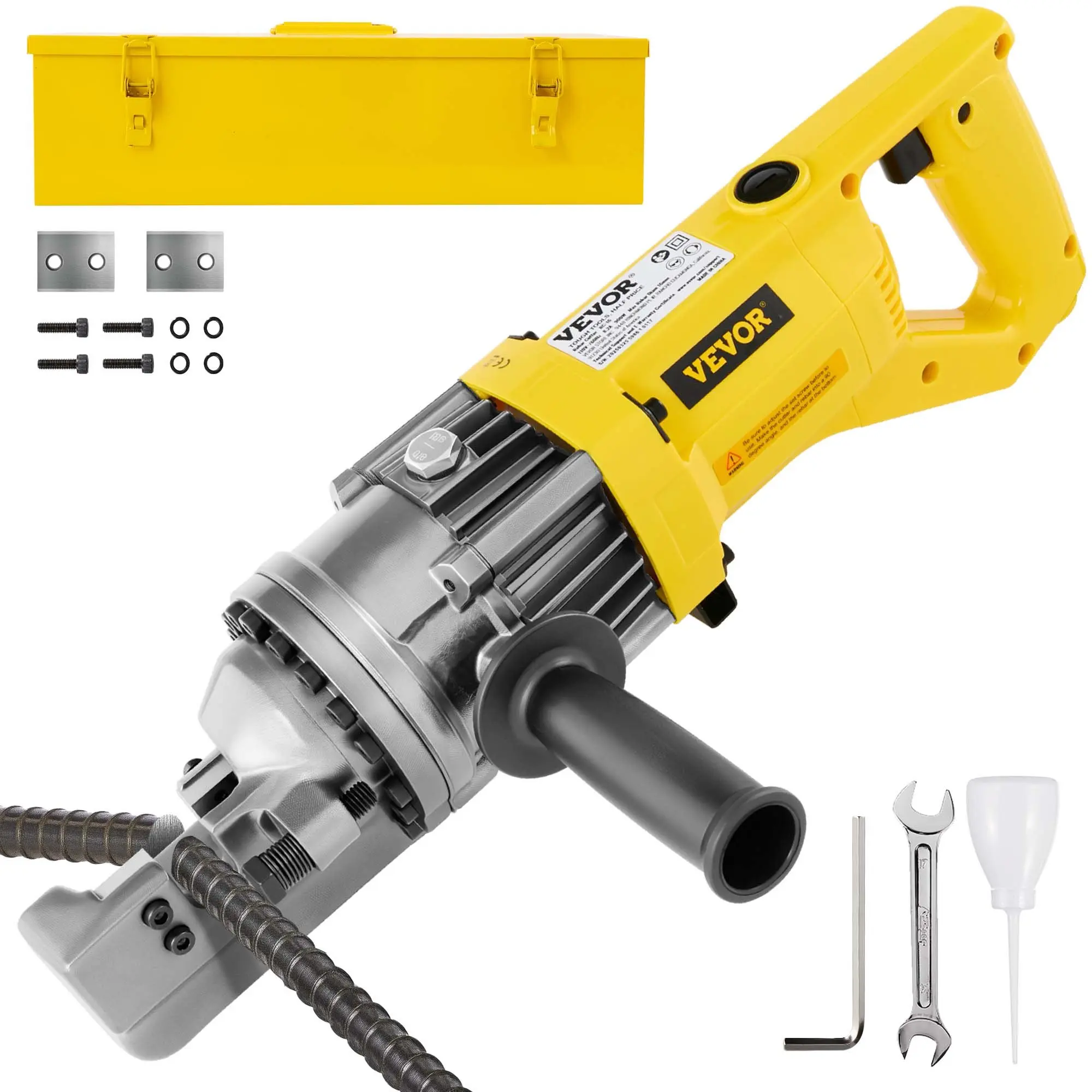 VEVOR Electric Rebar Cutter, 900W Portable Electric Hydraulic Rebar Cutter, Cutting up to 5/8 Inch#5 4-16mm Rebar within 3 Seconds,110V,with Easy to Carry Stainless Box