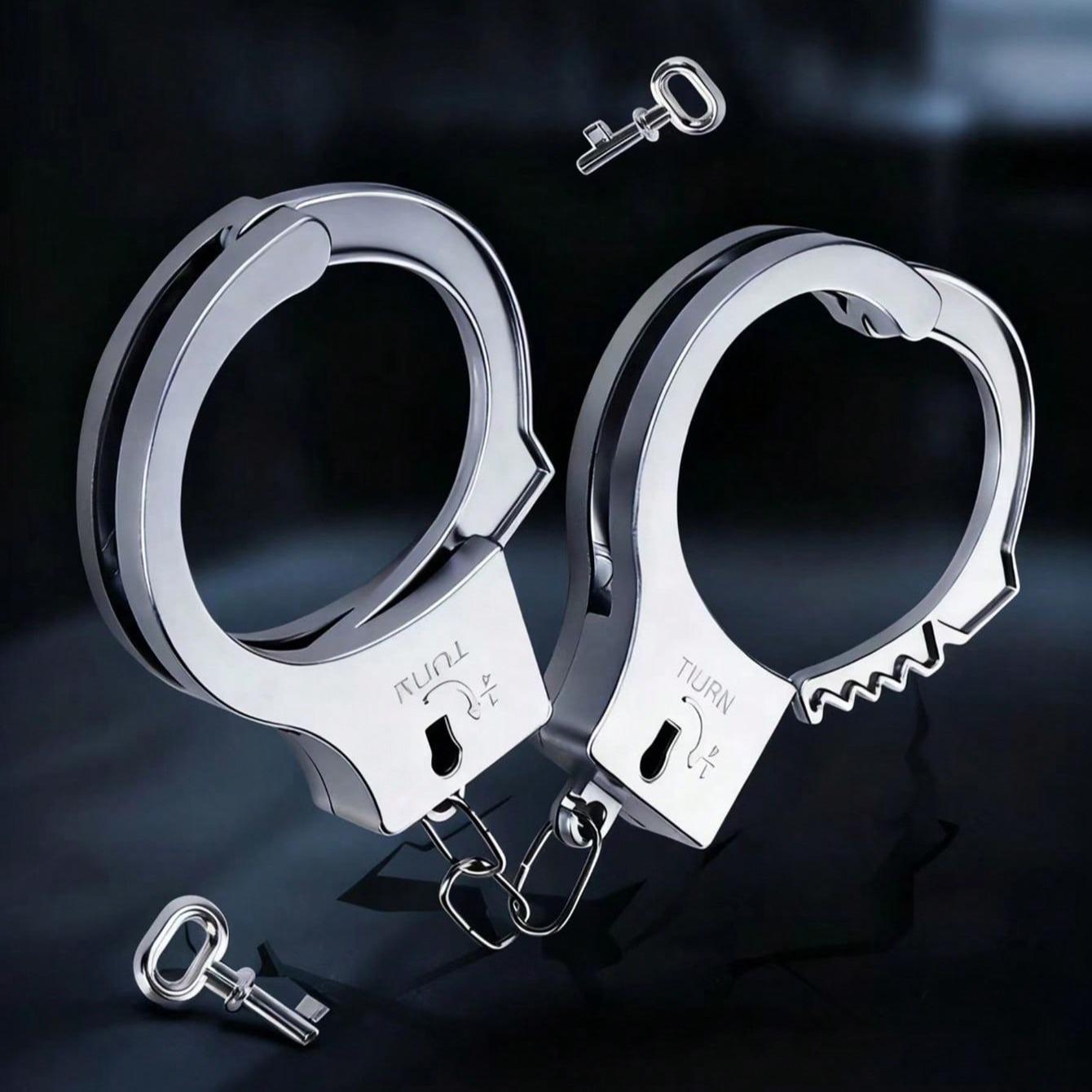 Vintage Silver Plastic Handcuffs, Multi-Functional Sexy Handcuffs, Suitable For Daily Use, Halloween Costumes, Parties, And More, Fun And Durable, Perfect For Role Play And Stage Performances, Costume Accessories, Party Favors, And An Ideal Holiday Gift