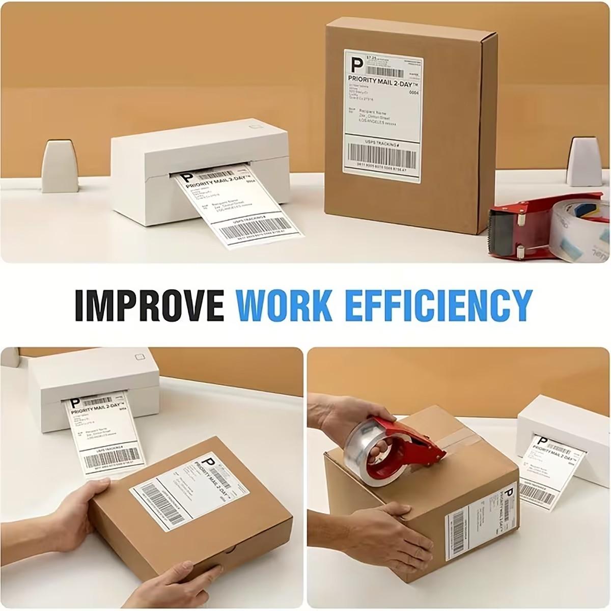 High-Quality Thermal Label Paper 4x6 Inches, Suitable for Thermal Printers, Logistics, Transportation, Warehouse Management, 500 Sheets Pack