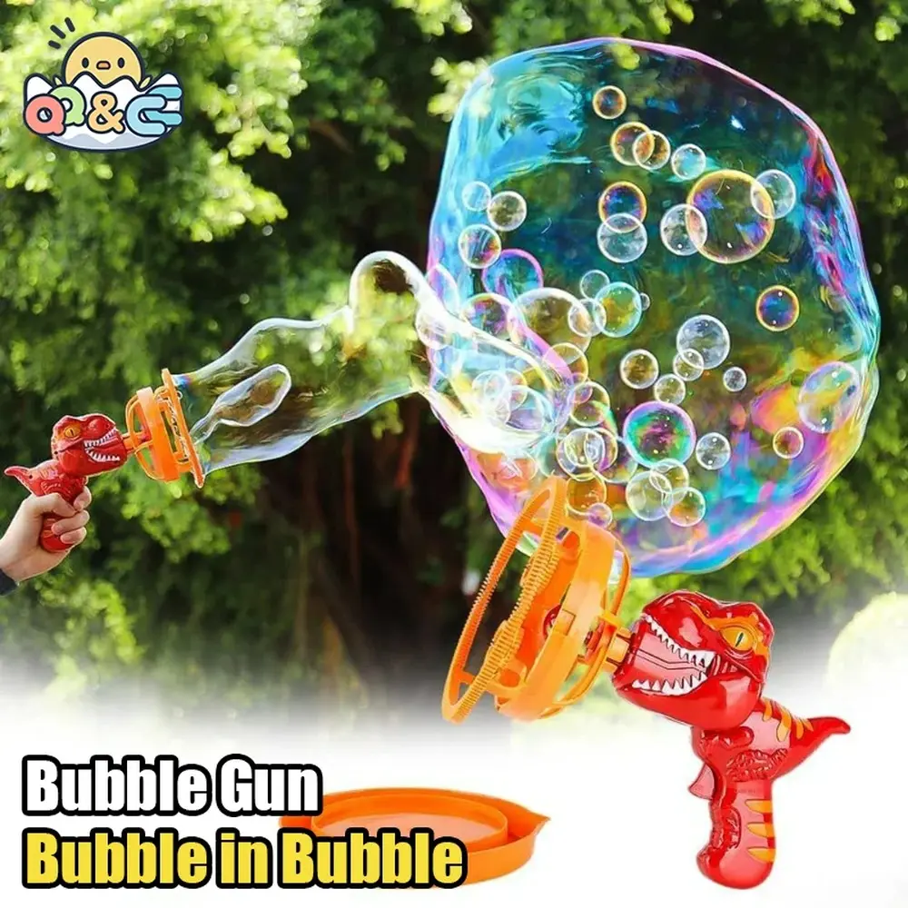 Plastic Kids Dinosaur-Animal Shape Automatic Electric Bubble Gun Toy, Portable Soap Bubble Blower, Outdoor Birthday & Holiday Gift for 10-12-Year-Old Boys