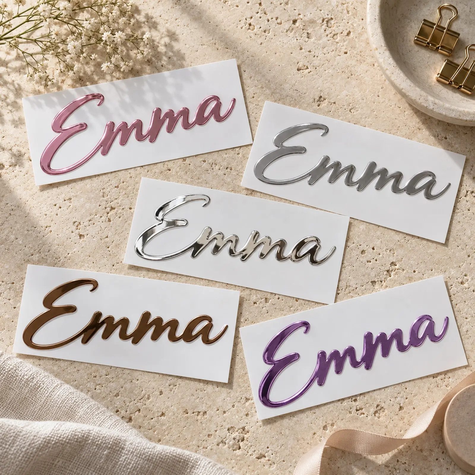Custom Name Decal Sticker – Personalized Vinyl Name Label for Water Bottles, Lunchboxes & Gifts – 3 Colors, 3 Sizes HNLSMT261011Q01, Made to Order