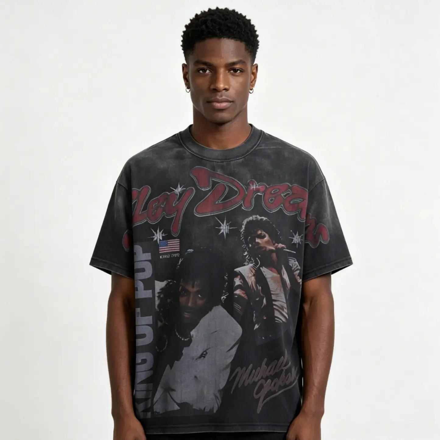 Valley Pattern Cotton T‑Shirt, Men’s Oversized Soft Breathable Tee, Summer Streetwear Casual Top, Sport Fitness Travel Daily Outfit, Trendy Y2K Style, Back To School & Holiday Gift For Men
