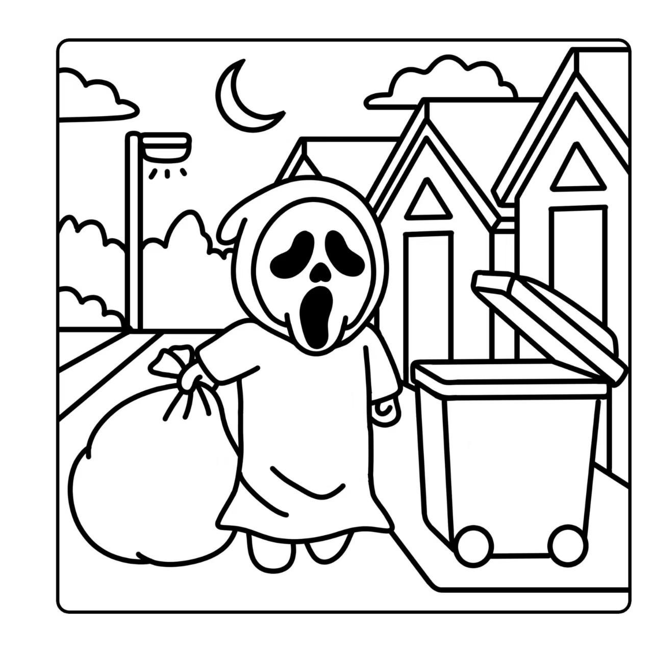 Cute Horror Character Coloring Book for Adults, Cozy Halloween Theme Stress Relief Activity, Perfect for Adult Relaxation and Fun