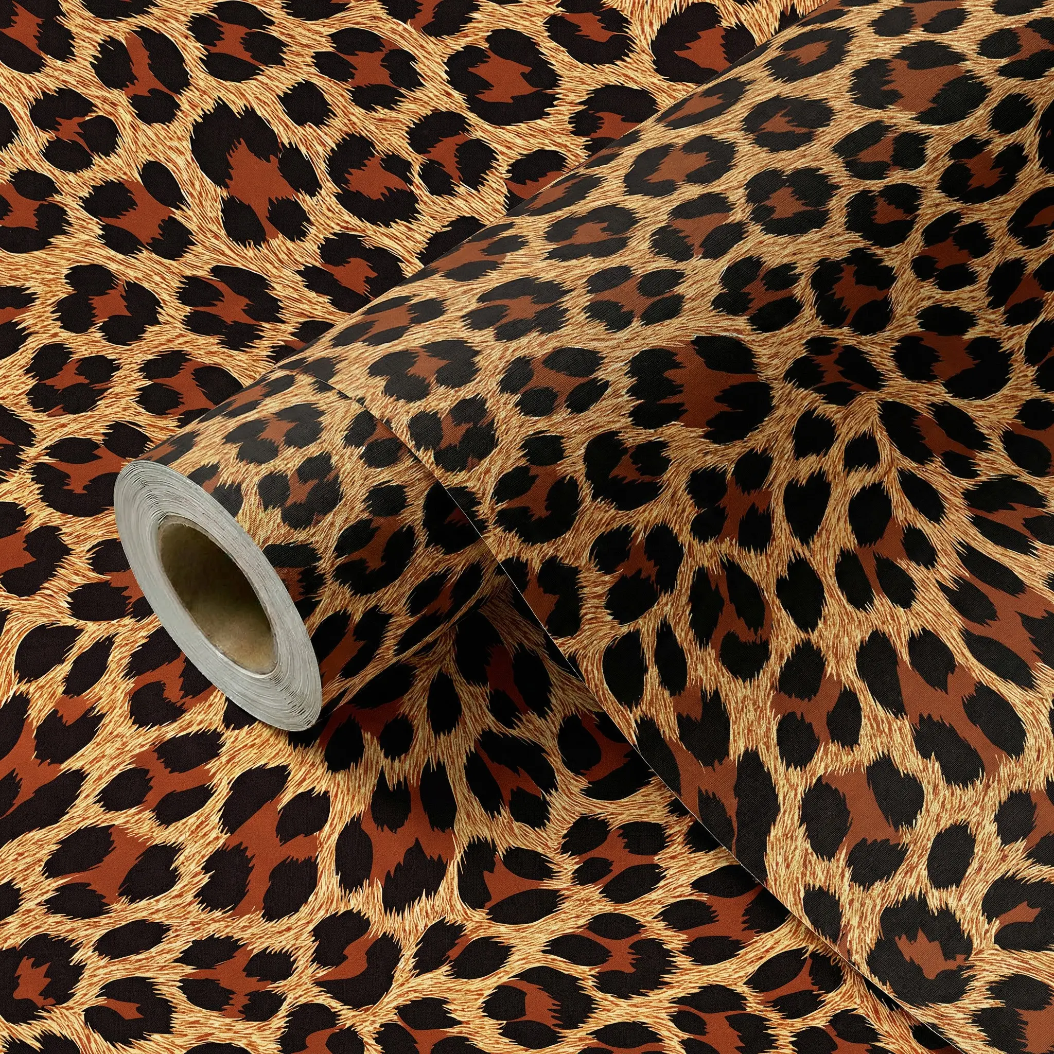 Vintage Leopard Print Self-Adhesive Wall Sticker, Waterproof, Easy to Cut, No Trace Removal, Ideal for Bedroom, Bathroom, Kitchen, Furniture Renovation