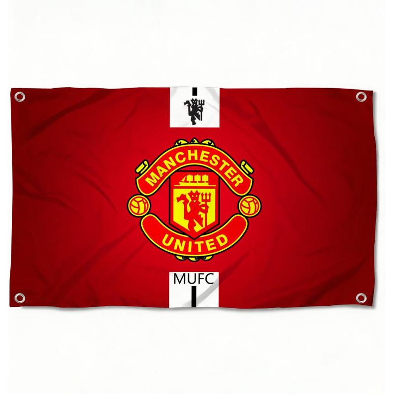 Famous Team M-Manchester U-United Flags European Minimalist Banner - High-Density Premium Knit Fabric | Fade-Resistant Vivid Colors | Lightweight & Durable Polyester Flag for Home Garden, Shop, & Events | Easy to Hang