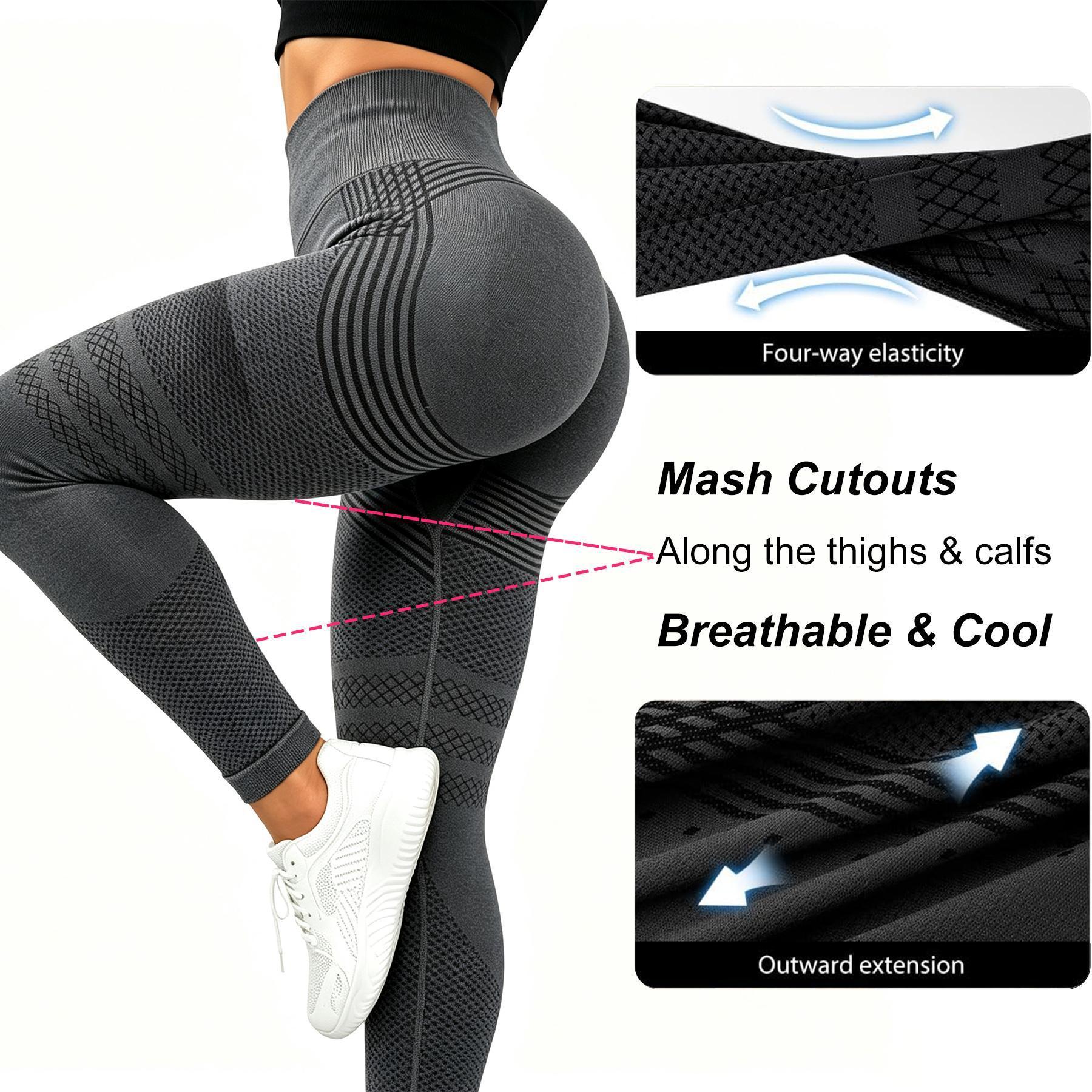 RICH BRIA 3D Scrunch Butt Lifting Leggings - High Waisted Compression Seamless Tummy Control Butt Sculpting Workout Pants Anti Cellulite Yoga Tights for Women - Firm & Smooth Gym Activewear XS-4XL
