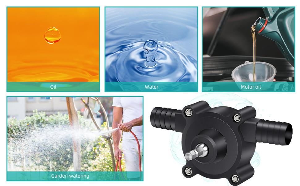 High-Flow Electric Drill Pump – Self Priming Portable Water Pump, Drill Powered Transfer Pump for Water, Oil, Gasoline & Diesel | Hand-Powered, Non-Electric Pump with Quick Flow Rate & Hose Connectors for Home, Garage & Outdoor Use High-Flow Electric Drill Pump – Self Priming Portable Water Pump, Drill Powered Transfer Pump for Water, Oil, Gasoline & Diesel | Hand-Powered, Non-Electric Pump with Quick Flow Rate & Hose Connectors for Home, Garage & Outdoor Use