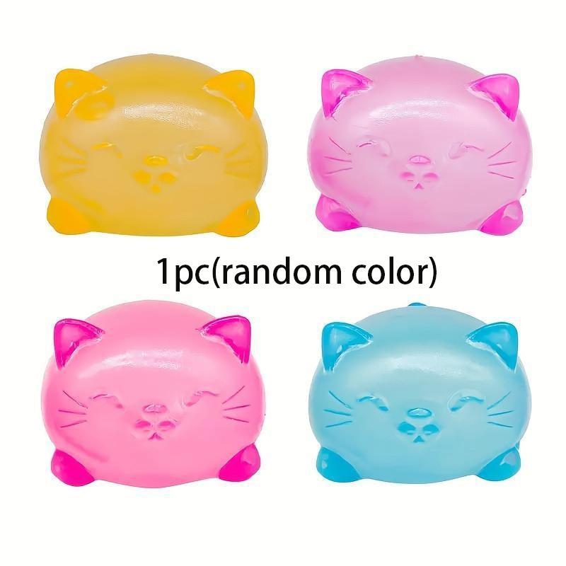 Cute Cat Stress Ball Set, Kids Party Gift Pack, Slow Bounce Tpr Plastic Toy, Perfect Classroom Reward, Birthday & Holiday Gift