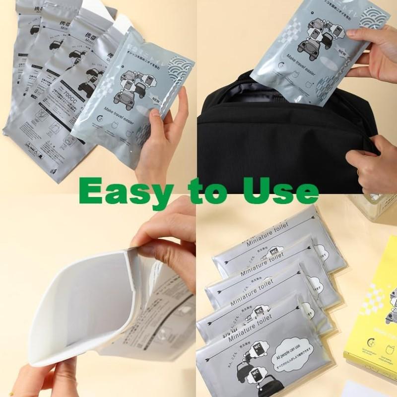 10 Pack Disposable Emergency Urinal Bags, Pink Portable Travel Urine Bags for Camping, Traffic Jam & Vomit, Unisex