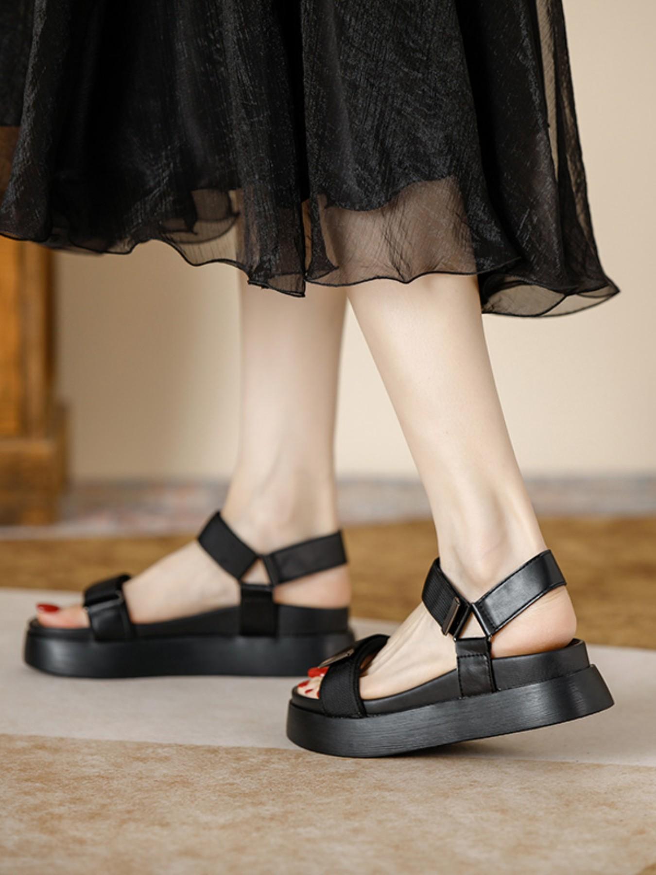 Summer Bestseller Ultra Soft High-End Fashion Sandals, Easy Slip-On Wedge Heel Velcro Sandals for Women, Stylish and Comfortable