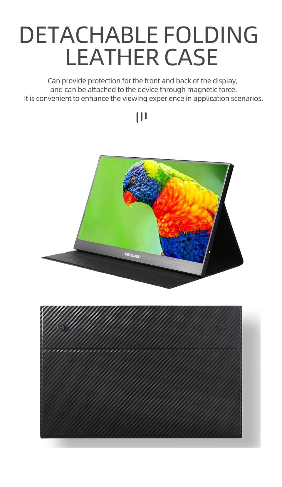 15.6 Inch Fhd Touch Portable Monitor, 100% Srgb Compatible with Ps5/switch, Includes Smart Protective Case, Ideal for Gaming and Work