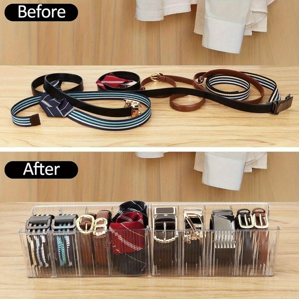 Transparent acrylic tape compartment. Suitable for belts, cosmetics, dressing tables, closets and bathrooms-durable plastic trays