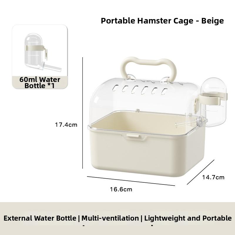 Transparent Acrylic Hamster Cage, Large Portable Travel Handheld Pet Carrier, Ideal for Golden Syrian and Flower Dormice, Easy to Carry, Healing Companionship