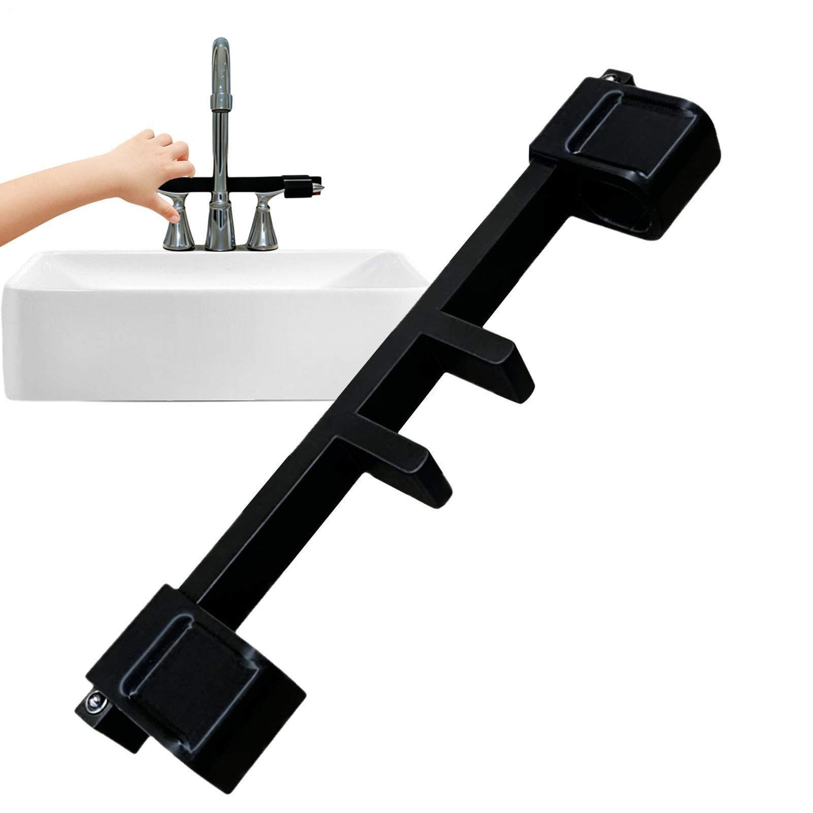 Double Sink Faucet Handle Lock, Anti Slip Universal with Central Pipe Fixation, Pet Proof Sink Faucet Guard, Prevents Accidental Water Flow Double Sink Faucet Handle Lock, Anti Slip Universal with Central Pipe Fixation, Pet Proof Sink Faucet Guard, Prevents Accidental Water Flow
