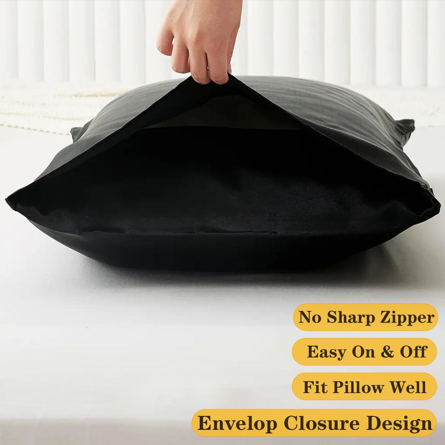 2/4 Piece Solid Satin Pillowcases, Smooth and Soft, Luxurious Comfort, Ideal for Bedroom, Perfect Gift for Various Occasions