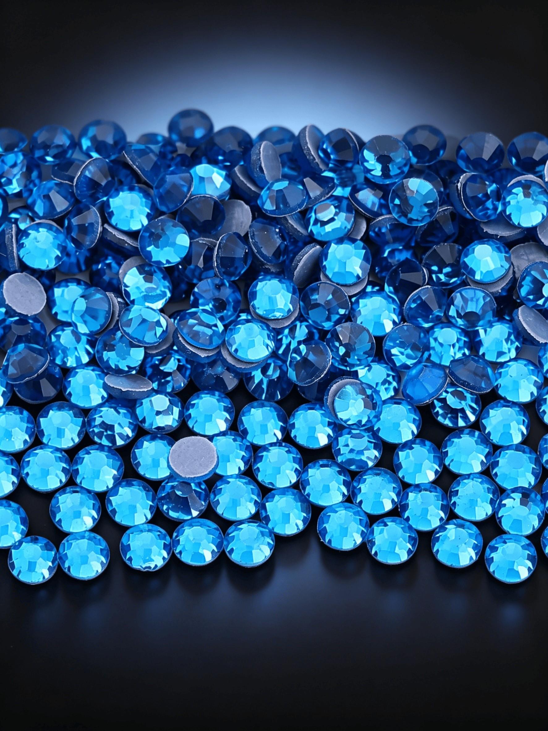 2880pcs Transparent Cape Blue Hot Pressed Glass Rhinestones, DIY Jewelry Accessories, Perfect for Creative Designers, All Seasons