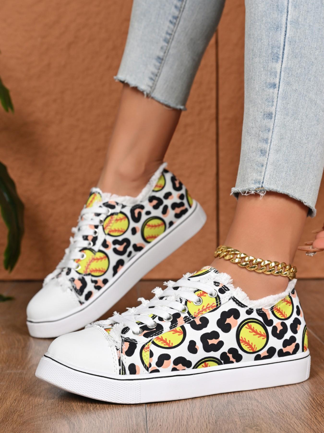 Women's Fashion Multi-Pattern Casual Shoes, Faux Fur Trim Canvas Sneakers, Breathable Outdoor Wear, Versatile Women's Footwear