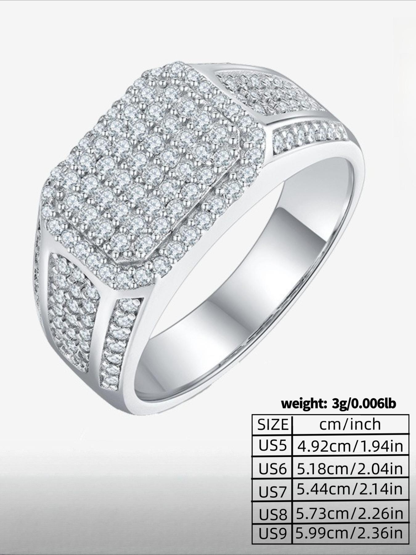 Father's Day and Mother's Day gifts, hip-hop exquisite men's rings, iced and full of diamonds, light luxury street gifts for boyfriends, rings