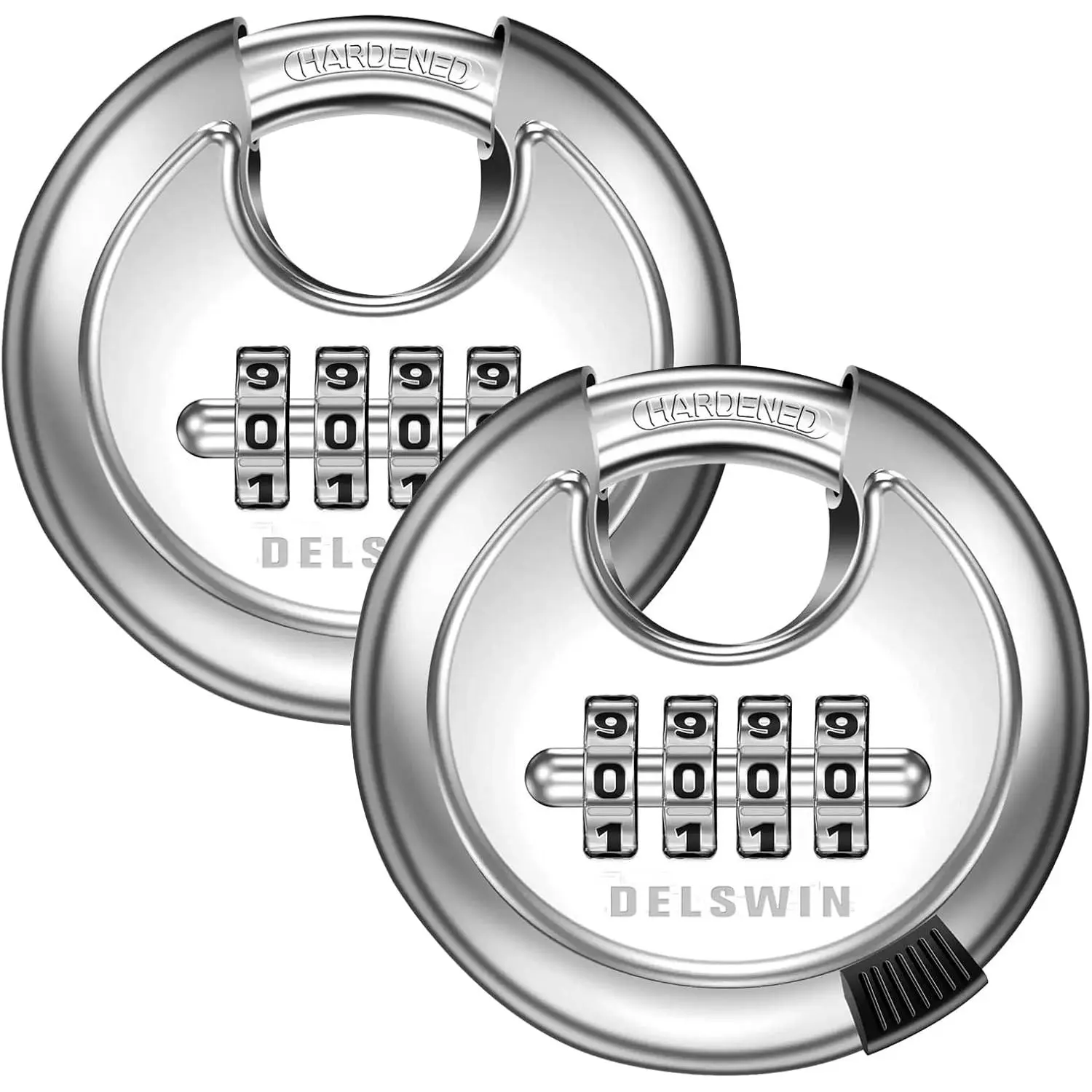 4 Digit Combination Lock Disc Padlock with Shackle Combo Lock for Gate Sheds,Unit,,Fence,Gym Locker(2 Pcs)