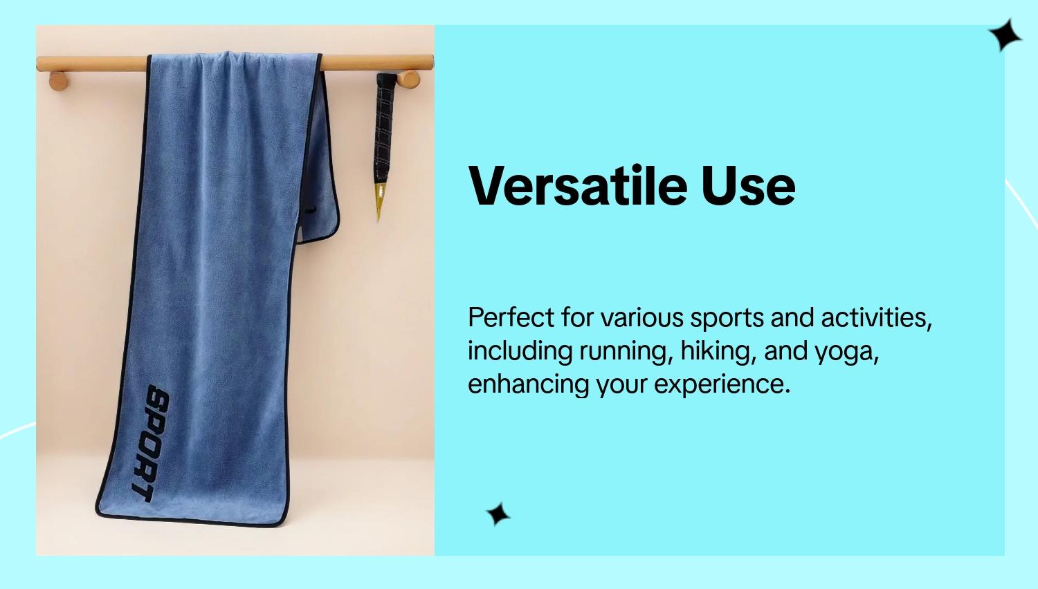 Ultra-Soft Microfiber Sports Towel for Adults, Quick-Dry High Absorbency Gym and Yoga Towel, Modern Design for Fitness Running Outdoor Activities