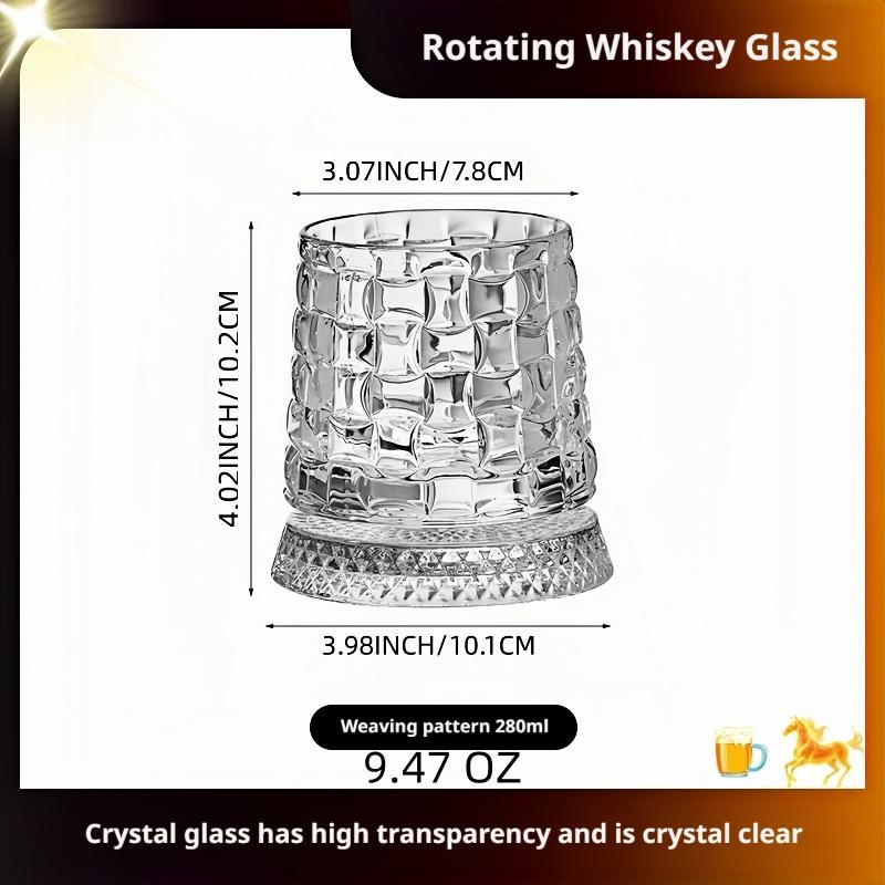 Luxury Whiskey Glass Rotating Cup, Crystal Glass Wine Cup, Home Use Beer Mug, High-End Barware, Elegant Drinkware for Special Occasions