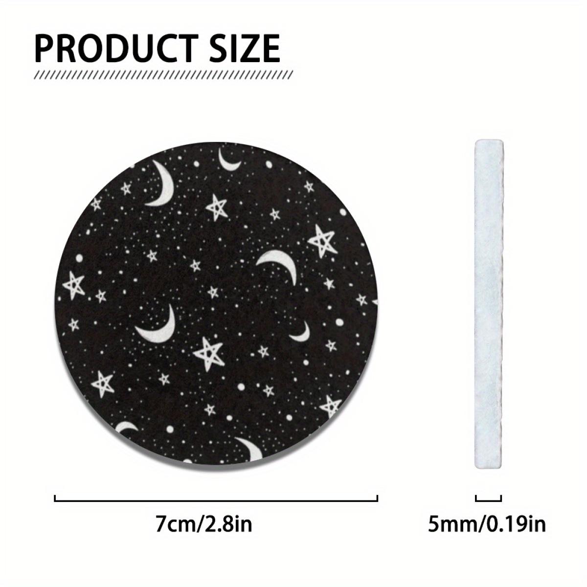 Star & Moon Pattern Car Coaster, Round Car Cup Holder Coaster, Car Interior Decoration Accessories for Women & Men, Car Interior Accessory