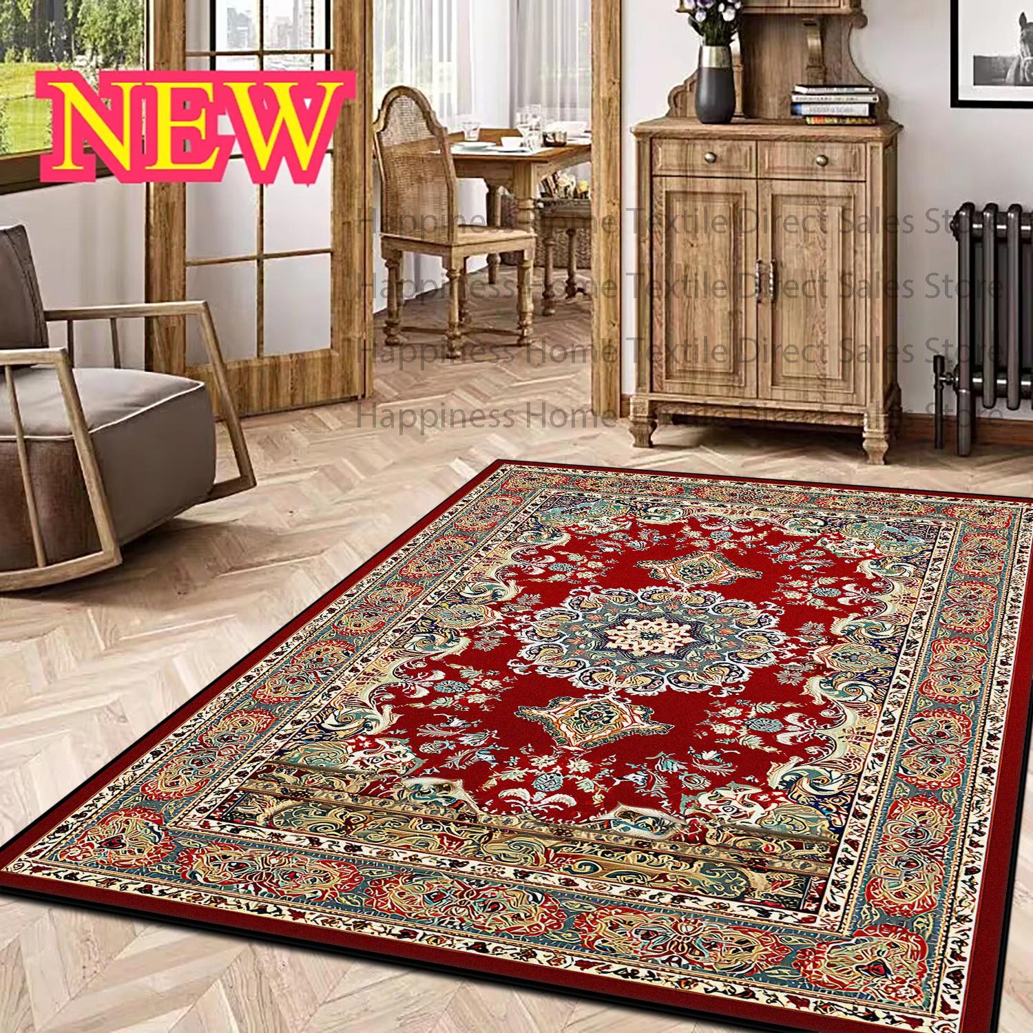 Vintage Persian Medallion Flannel Area Rug - Traditional Oriental Boho Print Soft Mat for Living Room, Non-Slip Ethnic Home Decor #VintagePersianRug #OrientalMedallionMat #BohoEthnicDecor #TraditionalCarpet #NonSlipFlannelRug