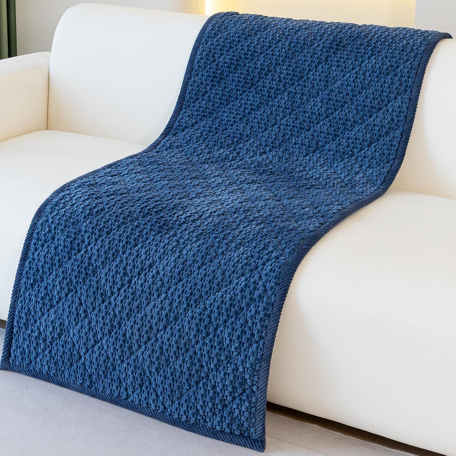 1pc Single Solid Color Bubble Velvet Sofa Pad, Soft Skin-Friendly Material, Pet-Friendly Anti-Slip Design, Machine & Hand Washable, Fits Single to Five-Seater Sofas