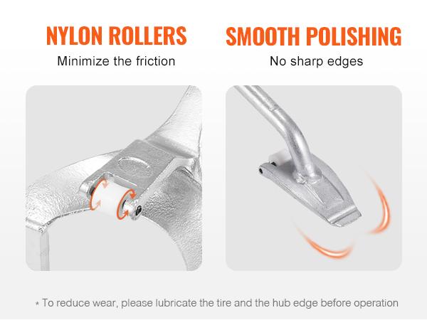 VEVOR Tire Mount Demount Tool, 22.5-24.5 Manual Steel Tire Changer Mount Demount Removal Tool, with Extra Bead Holder, Tubeless Truck Bead Breaker, 3 PCS Tire Changing Tools, Orange