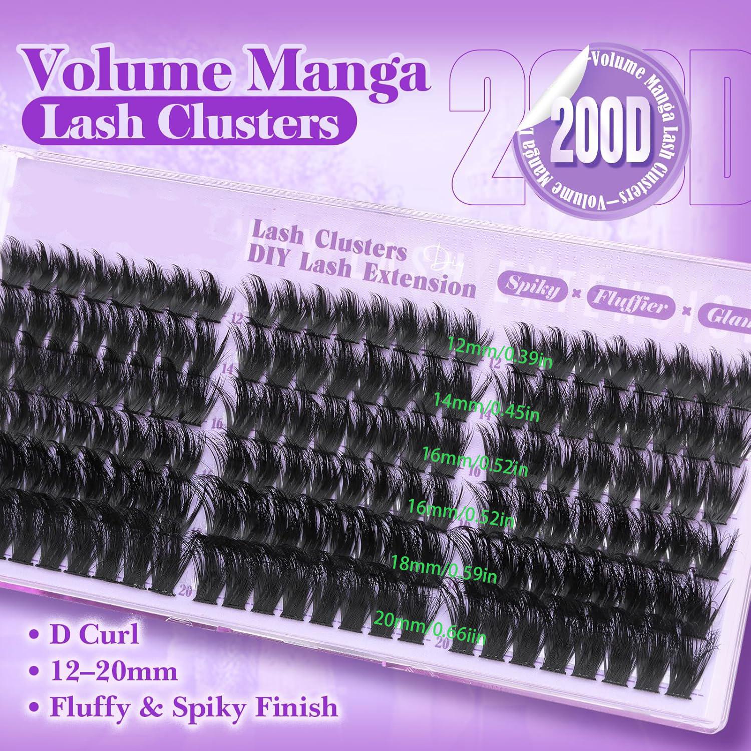 168 Spiky Lash Clusters, Dense Eyelash Clusters with Pointed Ends, Wispy Cluster False Eyelashes, 12-20mm D Curl, Fluffy Individual Lashes, Eyelash Extension