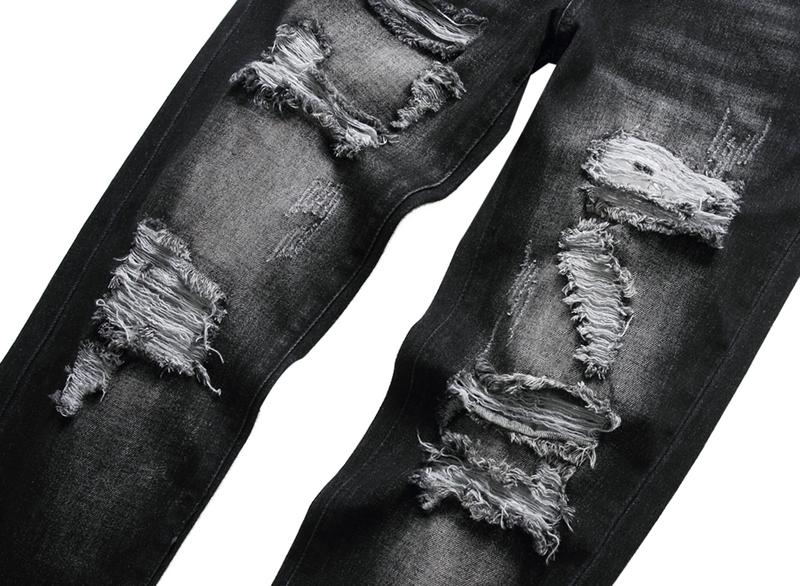 MXCVYCC Men's Black Ripped Jeans Slim fit Jeans For Men Distressed Straight Leg Men Jeans Regular fit Fashion jeans Designer Denim Pants Fathersdaygift thanksgiving outfits birthday outfits jeans for men