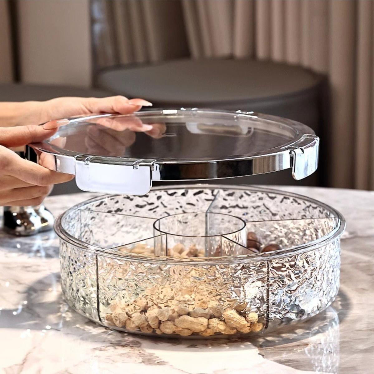 A Best Snack tray , Luxury Home Use, Living Room Coffee Table Snack Organizer, Snack Containers, Candy Nut Storage Box, Space-Saving Solution