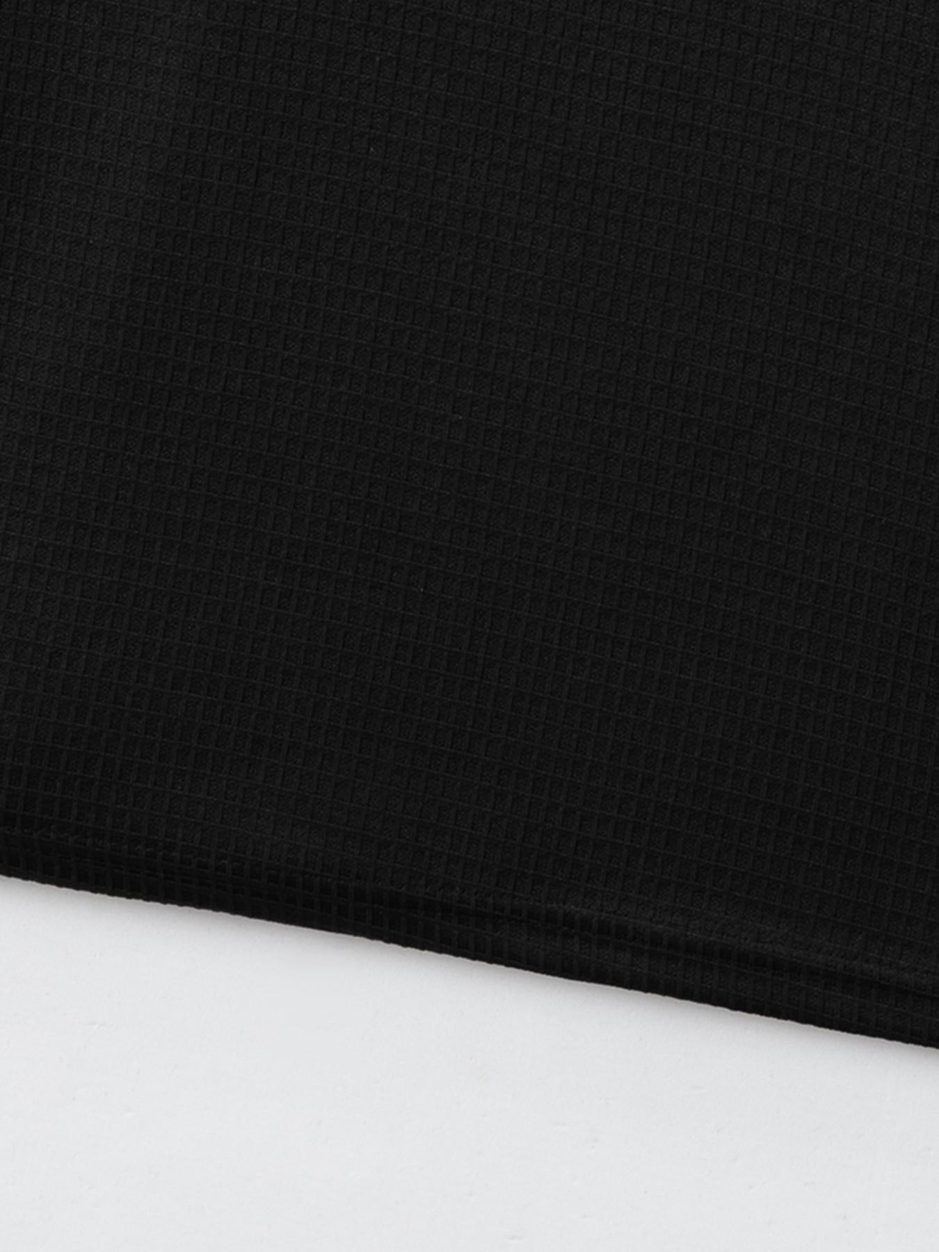 Men's 2-Piece Set, Summer Contrast Half-Zip Stand Collar Suit, Waffle Texture Short Sleeve Drawstring Long Pants, Casual Sportswear, Casual Sportswear Outfit