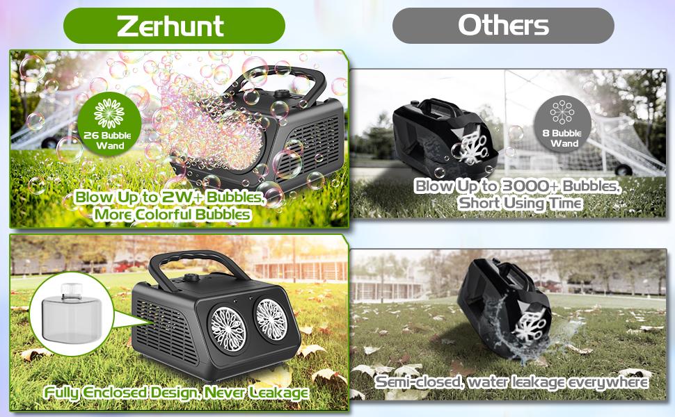 Zerhunt Upgrade Bubble Machine, 20000+ Bubbles Per Minute Bubble Blower, Toys for Boys and Girls Outdoorfun Birthday Parties Christmas Zerhunt Upgrade Bubble Machine, 20000+ Bubbles Per Minute Bubble Blower, Toys for Boys and Girls Outdoorfun Birthday Parties Christmas