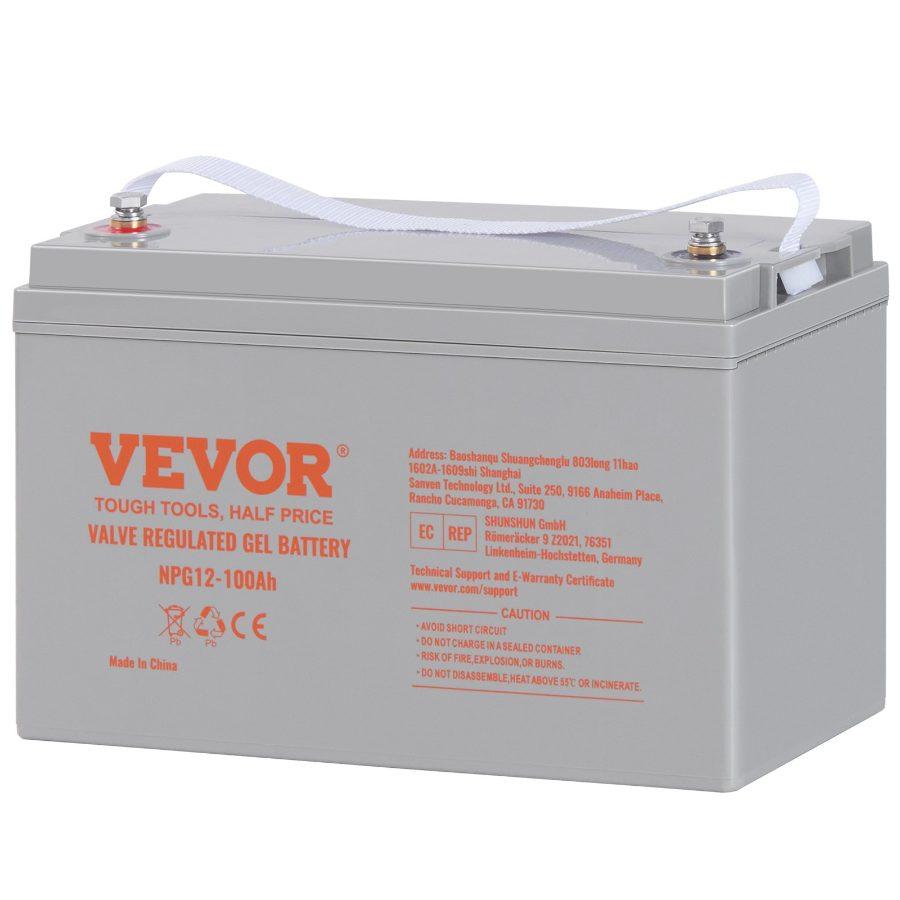 VEVOR 12V 100AH AGM Deep Cycle Batteries, 800A Low Self-Discharge Secondary Rechargeable Battery with Terminal Posts, for Boat, Solar Off-Grid Systems