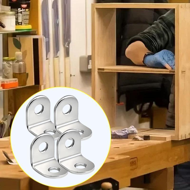 30/60/120 L-Type Angle Brackets, Stainless Steel Bracket, 90 Degree Right Angle Fasteners, Furniture Stabilizer Clips, Durable & Secure Joining Solutions