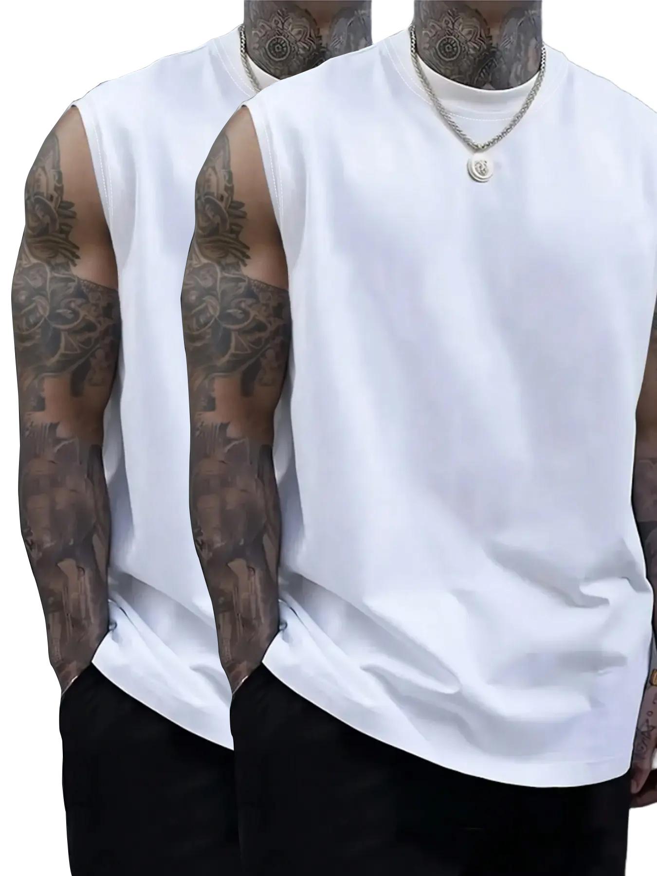Men's Solid Color Round Neck Tank Top, Loose Casual Comfy Classic Crew Neck Sleeveless Top for Summer, Men's Clothes for Daily Wear, Casual Loose Fit Men's Solid Color Round Neck Tank Top, Loose Casual Comfy Classic Crew Neck Sleeveless Top for Summer, Men's Clothes for Daily Wear, Casual Loose Fit