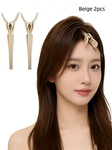 2pcs Root Volumizing Clips Create a Trendy Korean-Style Natural Hairstyle, Available in 3 Colors. Invisible And Seamless Curtain Bangs for a High Crown Look, a Savior for Flat Hair! Long-Lasting Hold Without Damaging The Hair