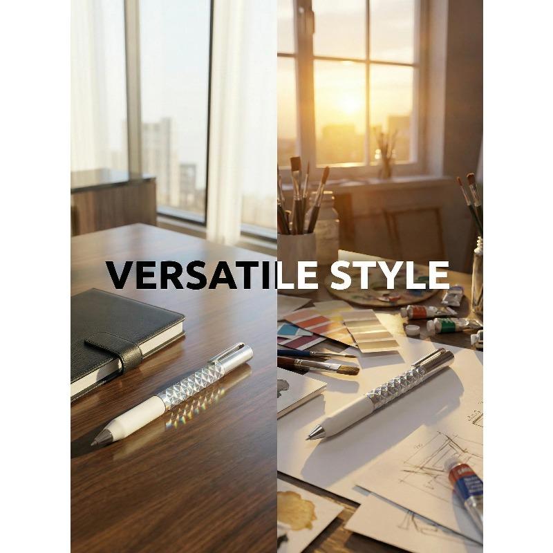 One-Click Deformable Pen, Geometric Shape-Shifting Pen - 6 Pack Rollerball Pen Set ( 2 Black, 2 Silver, 2 Gold) | Press to Form Diamond Crinkle Design | Multi-Functional Creative Gift for Writing, Drawing & Stress Relief