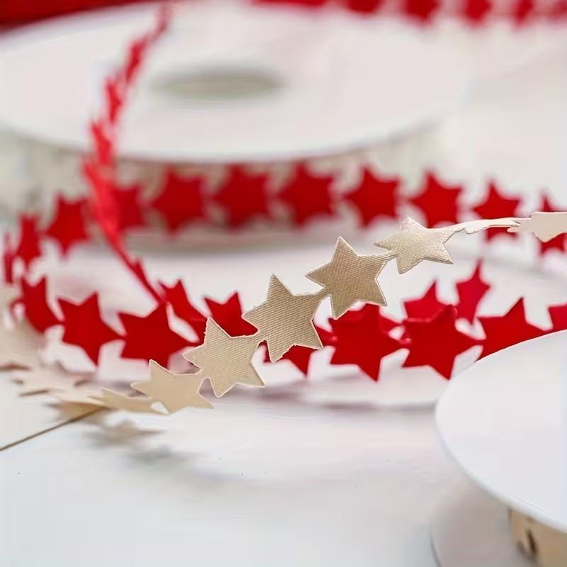 [Floral Packaging Ribbon] Christmas Starlight Ribbon (22.86m) | Gift Packaging Ribbon | DIY Gift Wrapping | Exquisite Hair Accessories