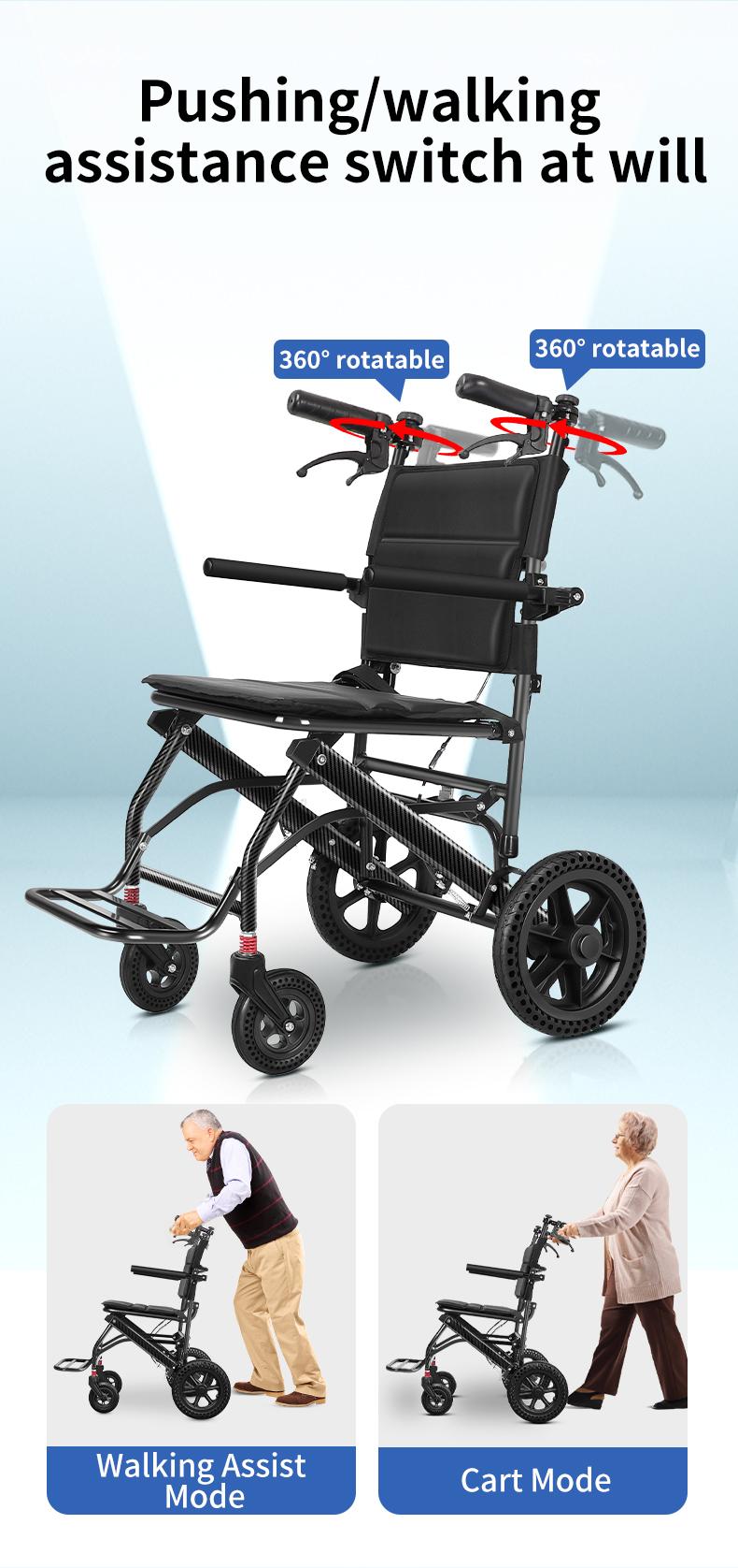 Carbon Fiber Ultra-Lightweight Nihhcune Manual Wheelchair Walkers ...