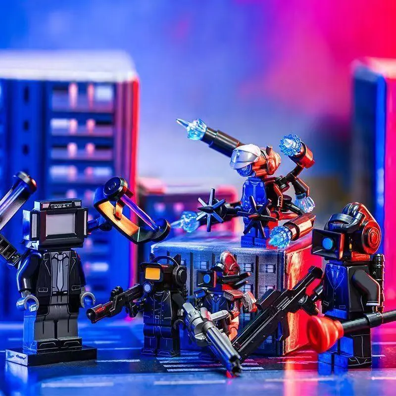 2026 Hot selling toys KDL846 Skibidi Toilet Man Anime Cartoon Brick Dolls Brad Sword Fighter Diplomatic TV Man Mini Bricks Toy Figures Building Blocks Internet-famous toy