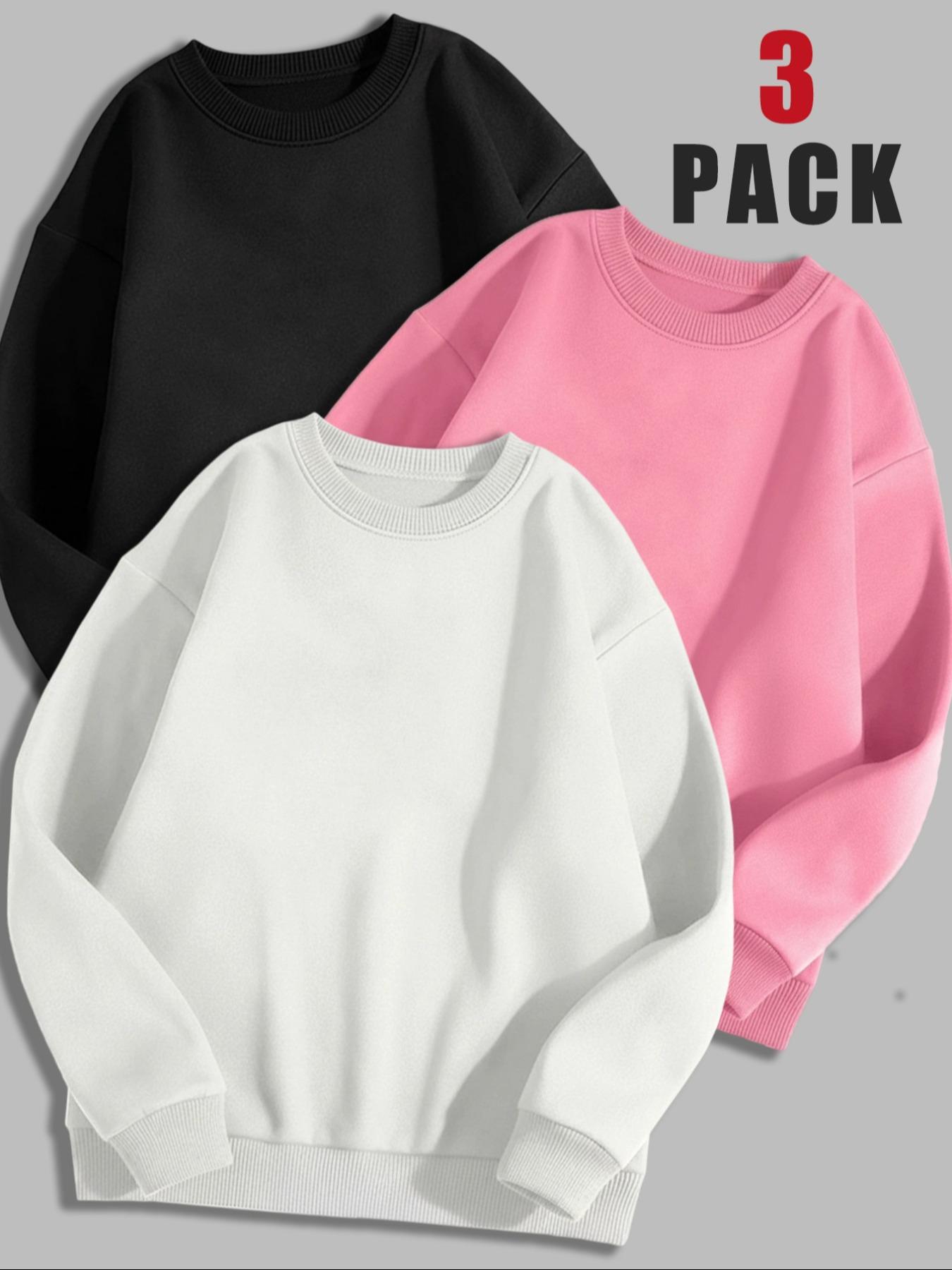 Women's Long Sleeve Pullover Sweater Set, Sweatshirts, Casual Fitted Round Neck Top, Fall & Winter Warm Clothing, Letter Pattern Design