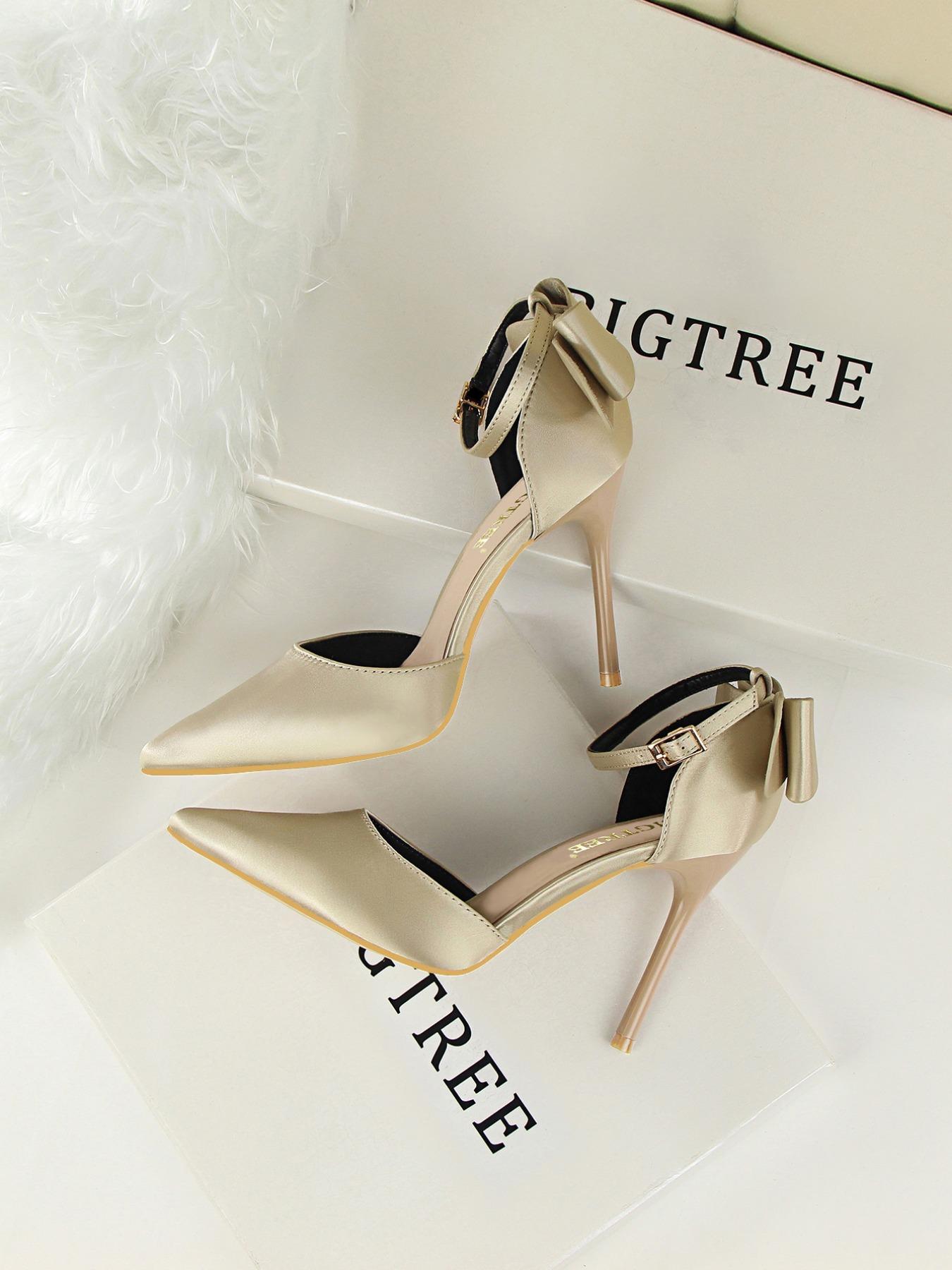 Women's Elegant Bowknot Design Stiletto Heels, Fashionable Pointed Toe High Heels for Party, Daily Wear for Women & Girls, Stiletto Heeled Pumps