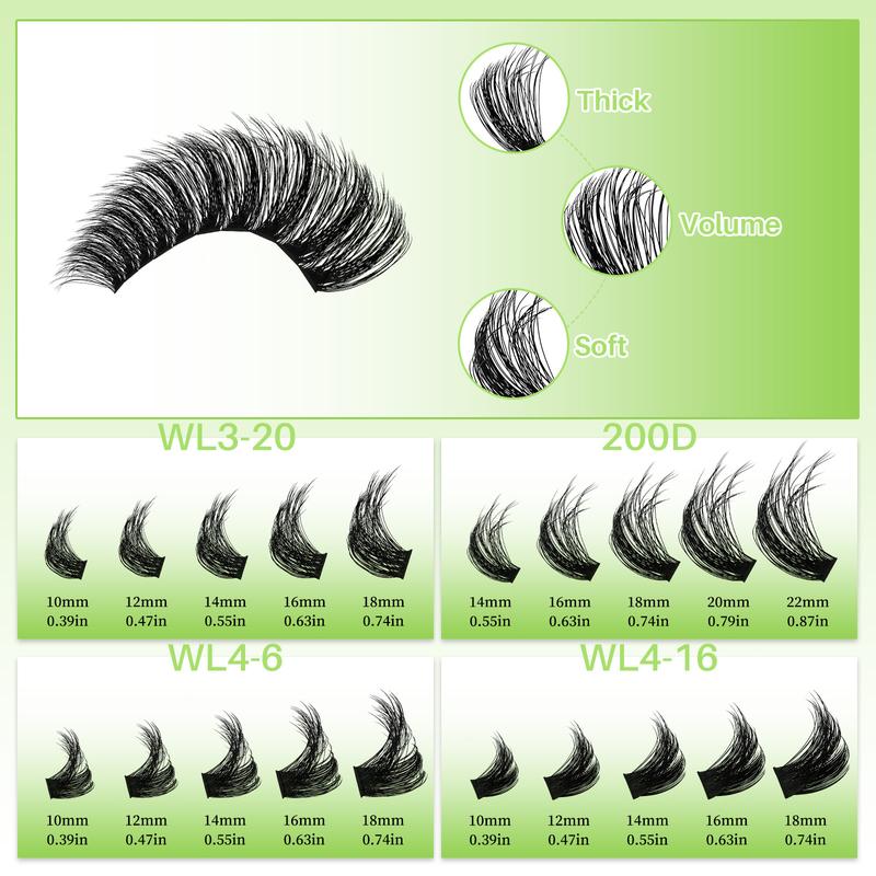 540PCS D Curl 4 styles 10-18mm/14-22mm Mixed Length Volume & 3D Effect Individual Lashes Kit Soft And Comfortable False Eyelashes Long-Lasting Lashes Kit With Lash Bond&Seal Lash Remover And Tweezers, Perfect for Beginners&Proficient, DIY at Home Easily